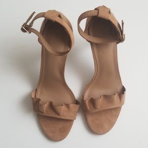 Suedette heeled sandals